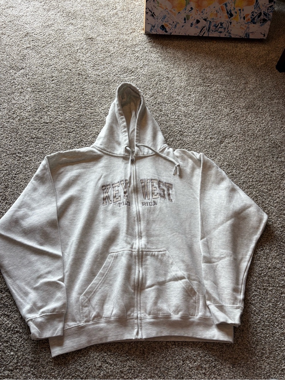 Key West Zip-Up Hoodie in Light Gray